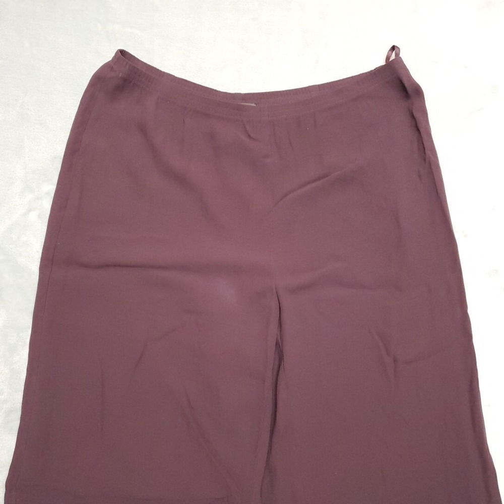 Eileen Fisher Pants Women SP Purple Wide Leg Lounge Minimalist‎ Retro Classic - Picture 3 of 10